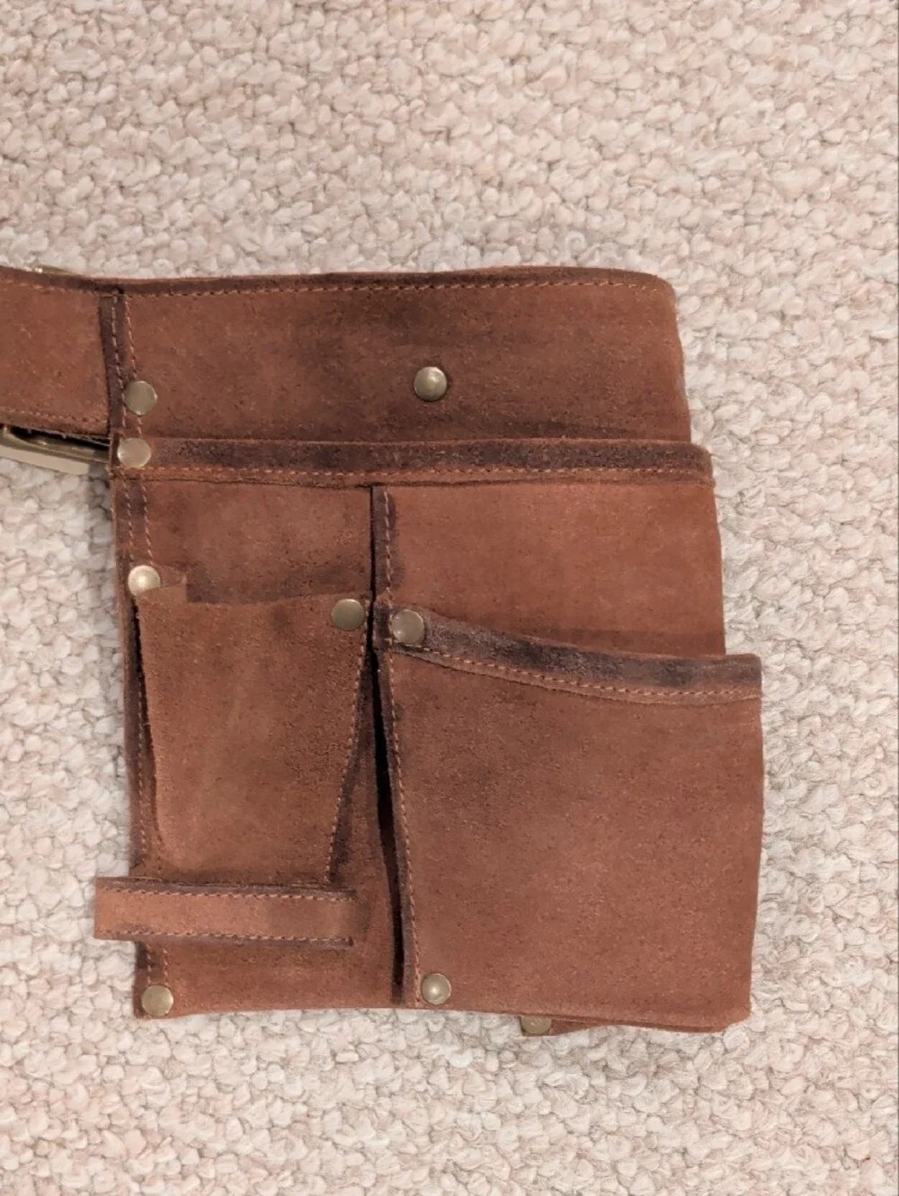 Free People Brown Suede Utility Belt with Pouches